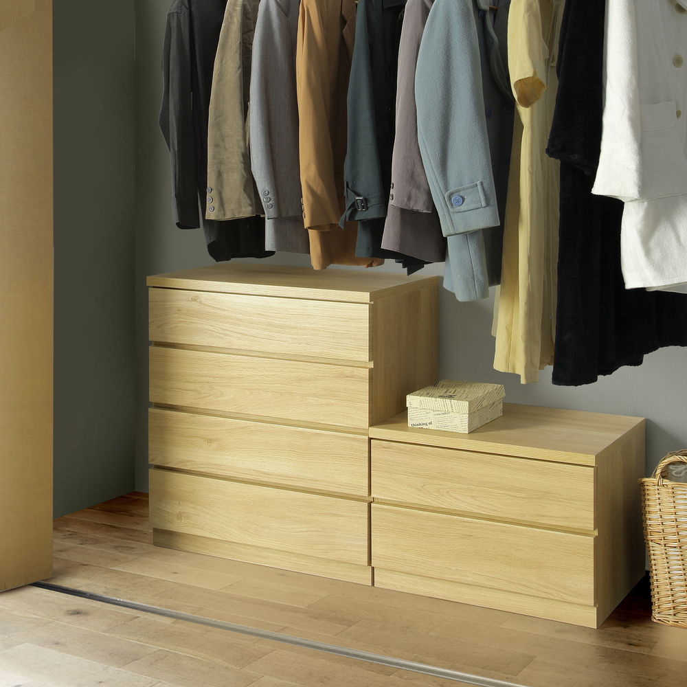 フィット 幅50-2段チェスト(奥行44) オーク | チェスト・タンス | 丸田