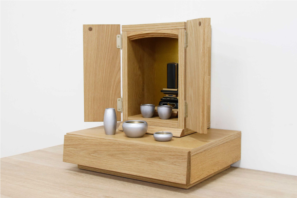ロリエフ 厨子仏壇+収納ステージ ホワイトオーク | 仏壇 | 丸田木工